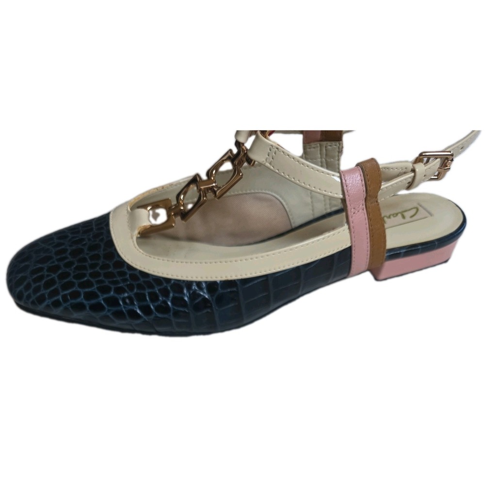 RARE Clarks x Orla Kiely "Orla Barbara" Croc Slingback Flats - Size US 7.5